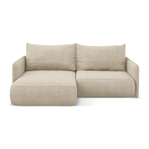 LaMiaSofa hoekbank links Palermo - chenille stof - donkerbeige - 207x148x86
