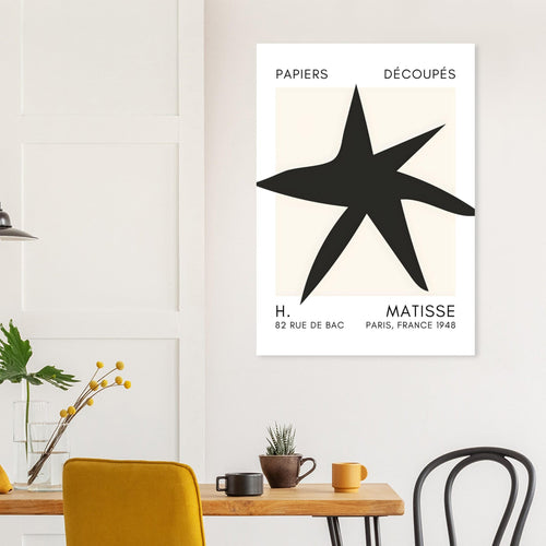 Artfulprints  Matisse – Star of the sea black   poster A4 21x29.7 cm - vtwonen shop