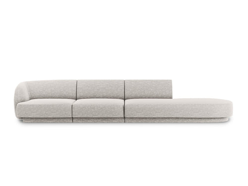 Micadoni Rechte bank Miley 4-zits, chenille, lichtgrijs - 90x323x70cm
