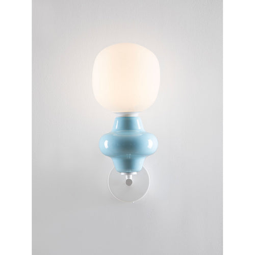 Nova Luce CLIO Bolvormige wandlampen blauw, mat wit E14 1x5W