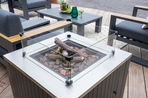 Cozy Living vuurhaard Faro - aluminium - carbon black - 80x80 cm-50 Mb