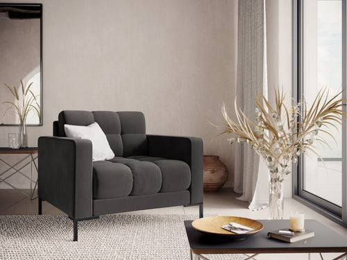 Cosmopolitan Design Fauteuil Bali flueel, donkergrijs - 96x87x75cm