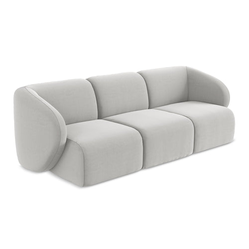 LaMiaSofa 3-zits bank Cervo - velours - zilver - 244x94x75