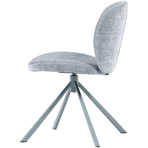 WOOOD eetkamerstoelen Femke - Chenille - Blauw - Set van 2