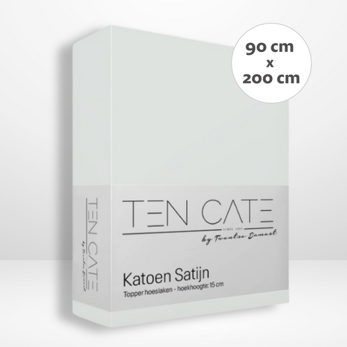 Ten Cate topper hoeslaken - 100% katoensatijn - 90x200 - naturel - vtwonen shop