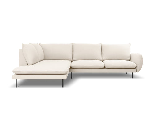 Cosmopolitan Design linker hoekbank Vienna 6-zits, boucle, beige - 185x275x95cm