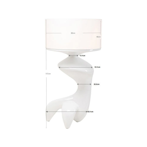 Kare Design Vloerlamp Erosia 157cm wit