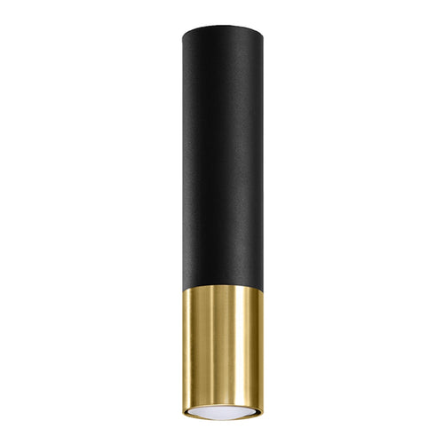 Sollux Lighting Plafondlamp LOOPEZ zwart/goud - 6x6x29cm