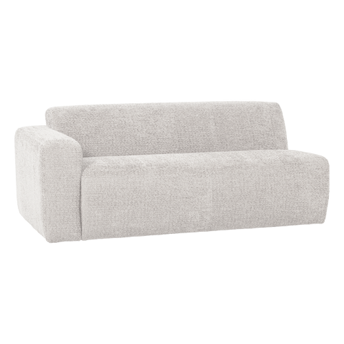 WOOOD 2-zits bank arm links Mojo Base - Wollig - Ecru - 74x185x97
