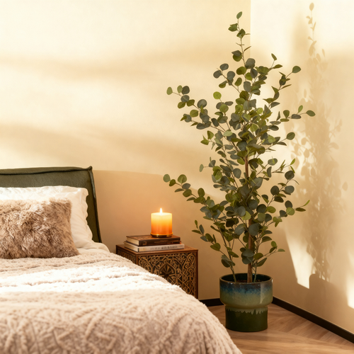 Mica Decorations Eucalyptus Kunstplant H150 x Ø30 cm - Kunstplant in Pot - Onderhoudsvrije Kamerplant voor Binnen - Natuurlijke Uitstraling -
