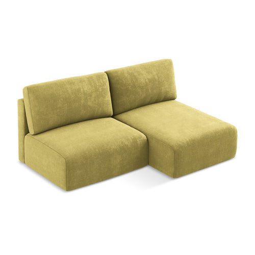 LaMiaSofa hoekbank rechts Ostia - chenille stof - limoengroen - 210x149x79