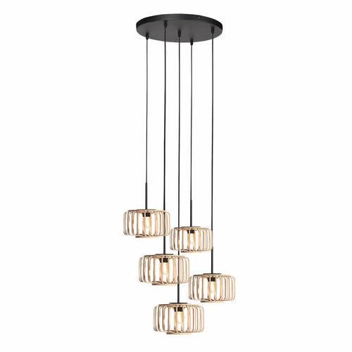 Steinhauer hanglamp HaloSwap - 5 lichts - 40  x  335   cm - beige
