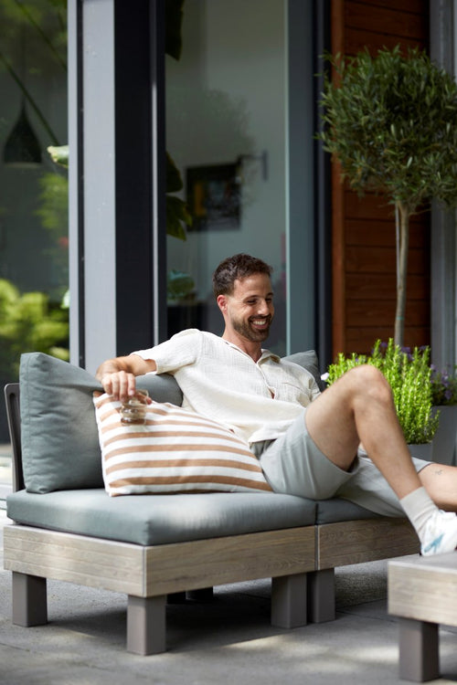 Keter Signature Elements Balkonset - 2 personen - met groene kussens - Cappuccino/Ashwood