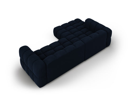 Cosmopolitan Design Modulaire hoekbank links Sky 4-zits, flueel, koningsblauw - 162x272x70cm