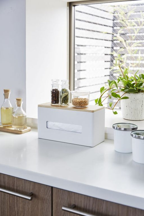 Yamazaki Tissuebox Dubbelzijdig - Rin - Beige