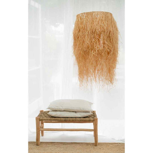 NOA MAY Hanglamp Fizz - natural - raffia - Ø 50 x h 120 cm [incl fringes & hengsel]