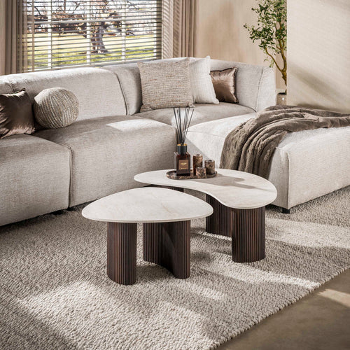 Giga Living Salontafel Ceramo Organisch - Organisch Keramiek - Set Van 2