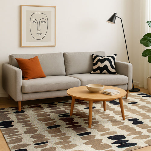 Lola&Moi vloerkleed Men In Black - zwart - 80x150cm