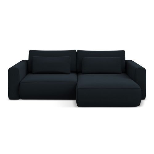 LaMiaSofa hoekbank rechts Perugia - velours - koningsblauw - 240x149x82