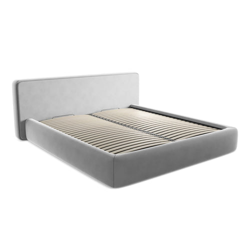 LaMiaSofa Bed met opbergruimte Firenze - velours - grijs - 220x225x82