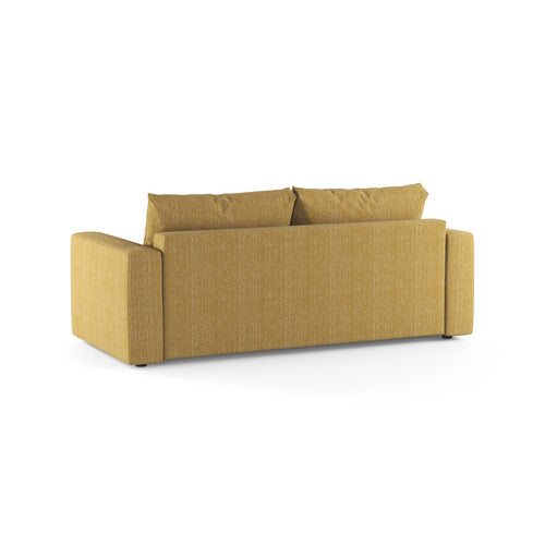 Cosmopolitan Design - Converteerbare bank Grena 3-zits, structurele stof geel - 100x205x90cm
