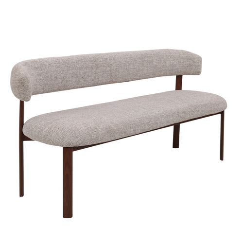 DÉJA Living Eetkamerbank Alamo - Beige/Walnoot - 200cm