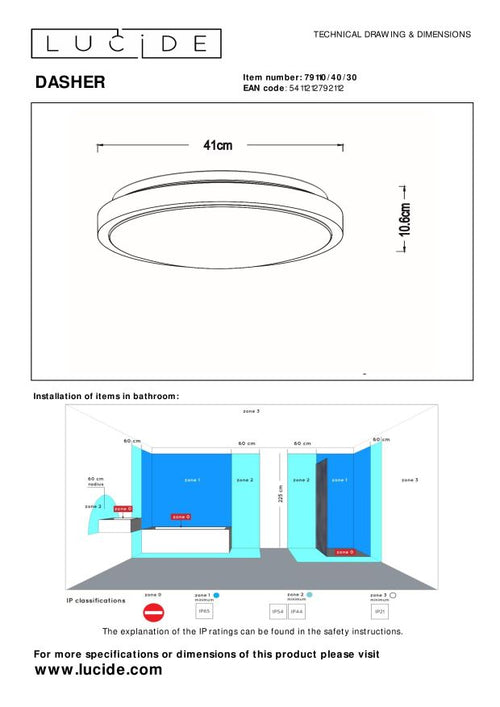 Lucide plafonnière DASHER - Geïntegreerde LED - Zwart - vtwonen shop