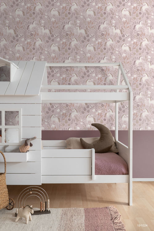 ESTAhome behang unicorns mauve paars - 53 cm x 10.05 m - 131232