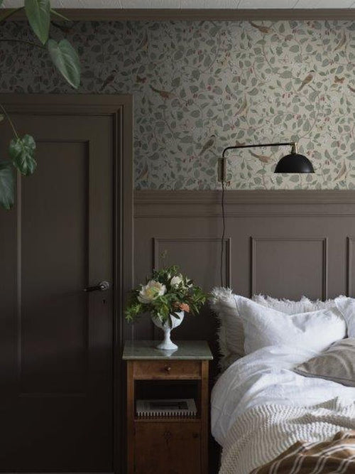 Borastapeter behang bladeren vergrijsd groen - 49 cm x 10.05 m - 660780