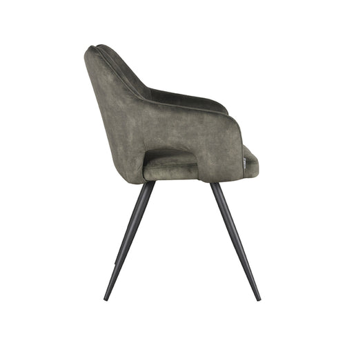 LABEL51 Eetkamerstoel Noud - Donkergroen Velvet - Zithoogte 49cm - vtwonen shop