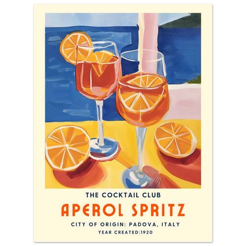 Artfulprints Poster Aperol Spritz - The cocktail club I   - 30x40 cm - Meerkleurig