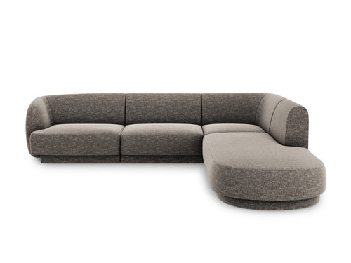Micadoni rechter hoekbank Miley 6-zits, chenille, grijs - 248x255x70cm