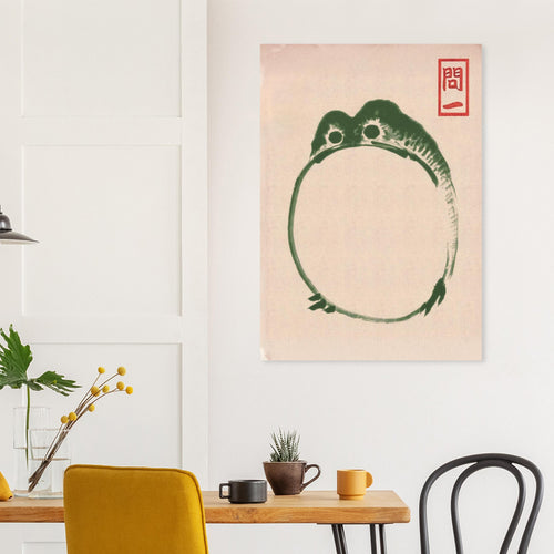 Artfulprints Poster Matsumoto Hoji - Frog III   - 30x40 cm - Donkergroen
