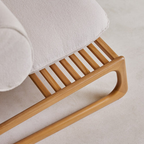 Tikamoon Fauteuil van massief teak en stof - Naturel