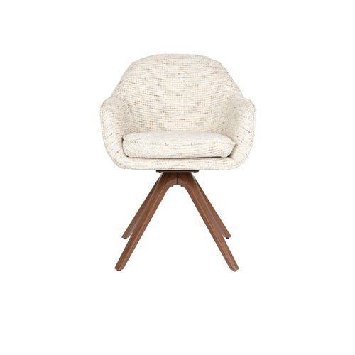 Housecraft Living Batoul Eetkamerstoelen Armleuning Beige - Set van 2