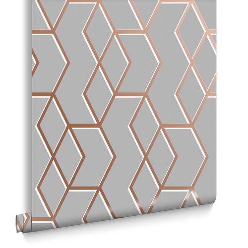 Graham & Brown Vliesbehang - Archetype Grey Rose Gold - 10mx52cm - vtwonen shop