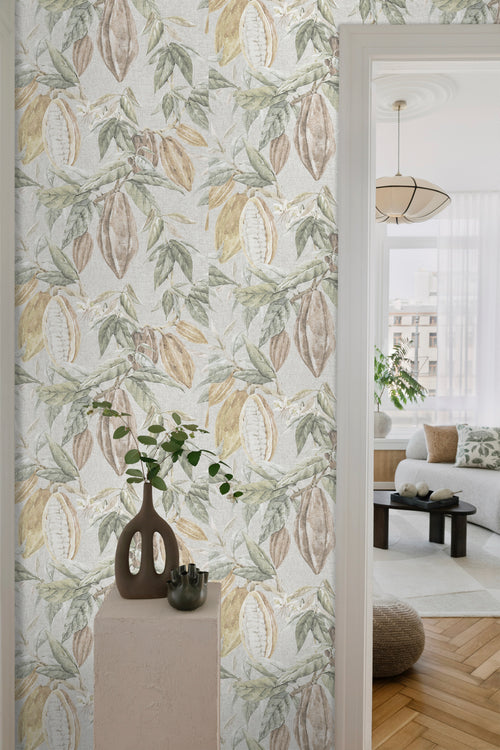 Sanders & Sanders behang bladeren vergrijsd groen - 53 cm x 10 m - 640217 - vtwonen shop