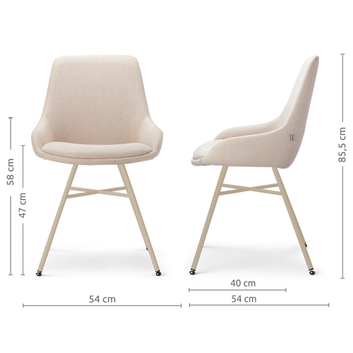 Nolon Noa-Isa eetkamerstoel beige - beige onderstel