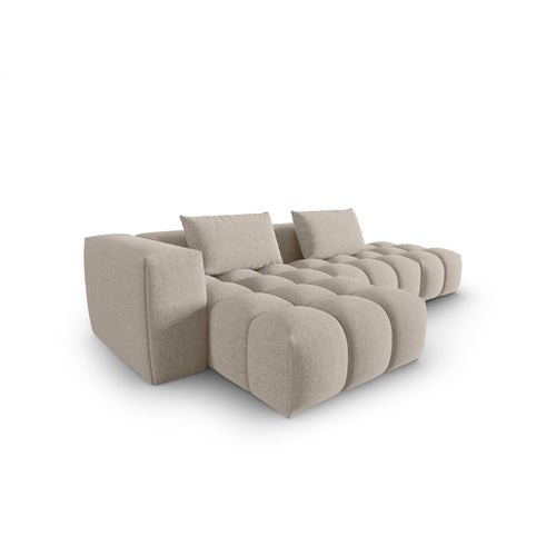 Cosmopolitan Design - Modulaire hoekbank links Verona 4-zits, structurele stof zand - 145x265x70cm