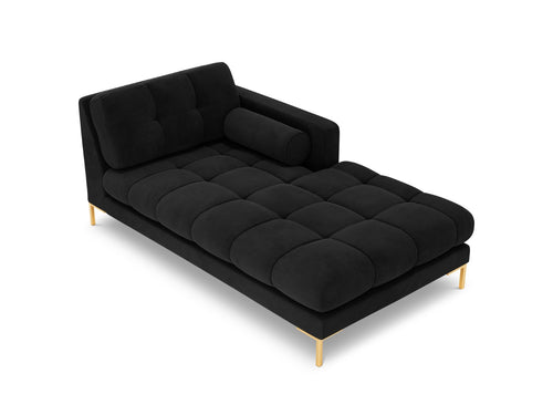 Cosmopolitan Design rechter chaise longue Bali flueel, zwart - 185x102x75cm