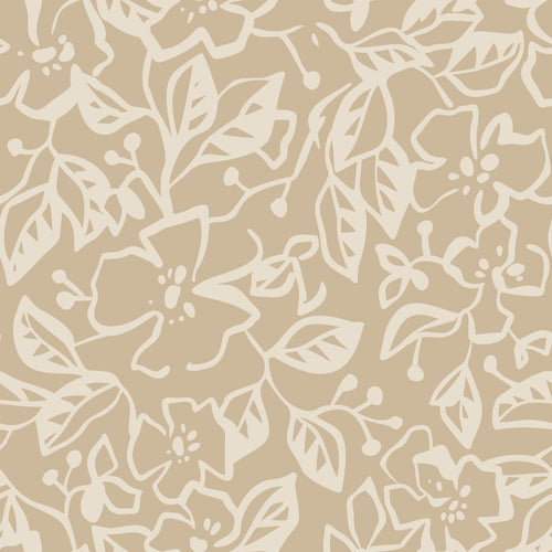 ESTAhome behang bladeren en bloemen beige - 50 x 900 cm - 131376 - vtwonen shop
