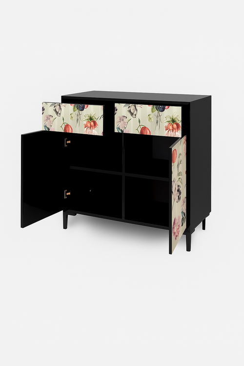 Dressoir MDF 2 deuren en 2 lades met print CHAMPETRES