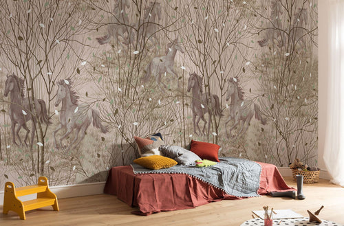 Komar fotobehang paarden licht paarsgrijs - 600 x 280 cm - 612794 - vtwonen shop