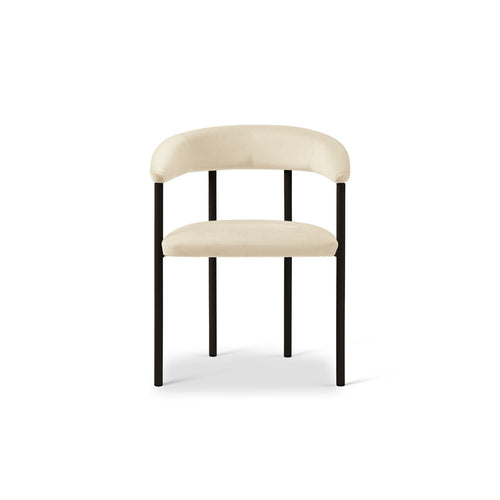 Set van 2 fluwelen stoelen Lea flueel ivoor - 53.5x56.5x74cm