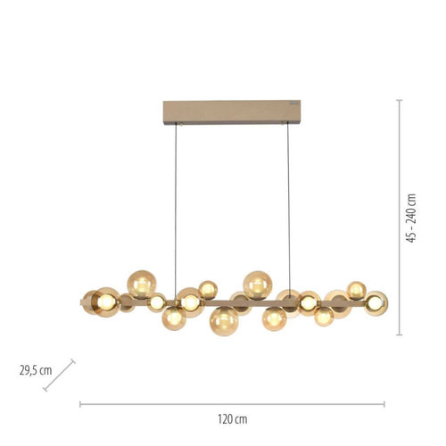 Neuhaus PURE hanglamp E-Popup - 18 lichts - 120  x 240   cm - champagne - vtwonen shop