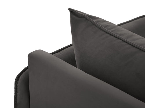 Cosmopolitan Design rechter chaise longue Vienna flueel, donkergrijs - 170x110x95cm