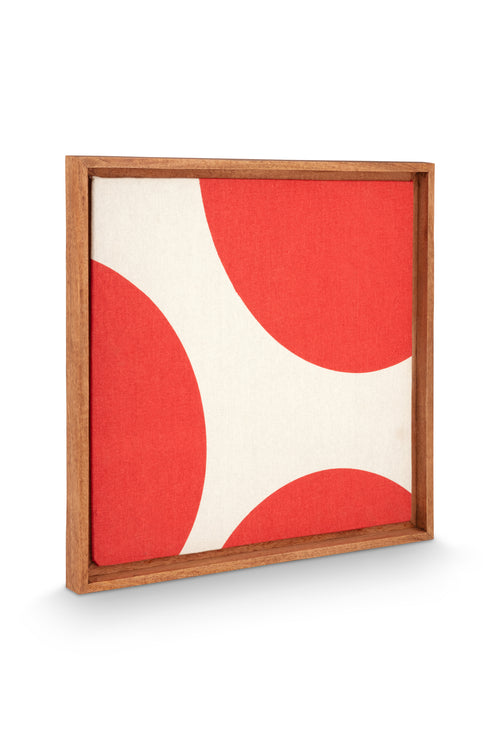 vtwonen - Wanddecoratie - Stippen - Hout - Rood - 60x80cm