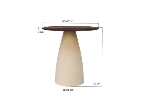 Brix salontafel Marron - beige - mangohout - 50cm - vtwonen shop