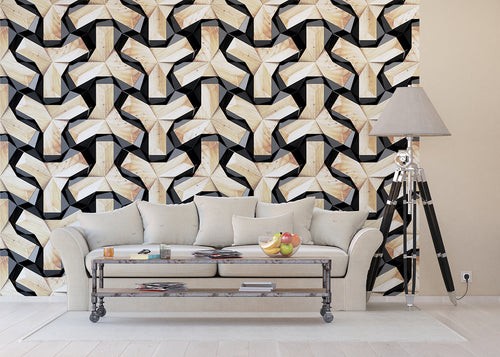 Sanders & Sanders fotobehang figuratief motief beige en zwart - 360 x 270 cm - 600500 - vtwonen shop