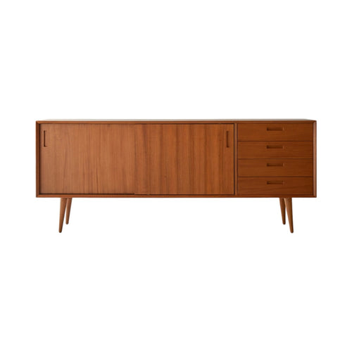 Tikamoon Massief mahoniehouten buffet 200 cm - Naturel